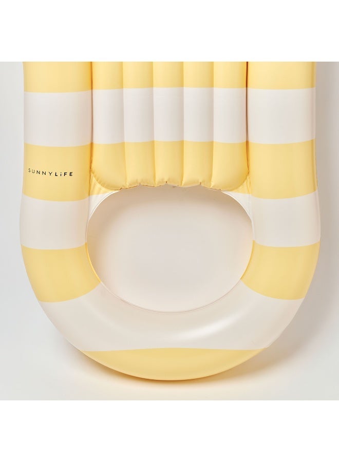 Sunnylife Laze & Lounge La Mer Limon Stripe – Kids and Family Inflatable Pool Float, Comfortable Lounger for Relaxing, Floating, and Summer Pool Fun - Image 3